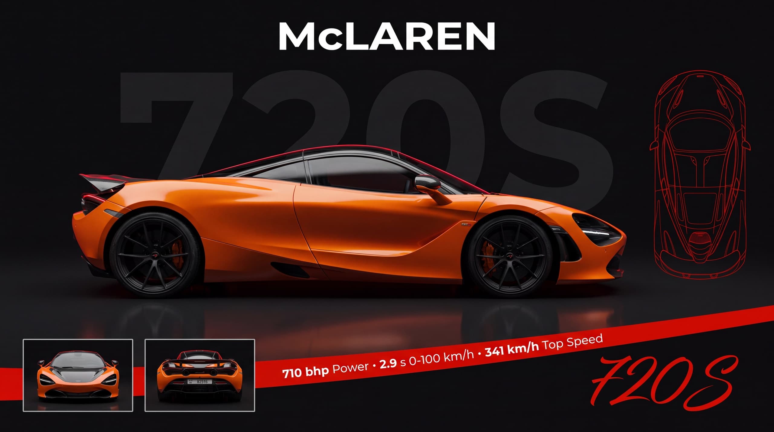 McLaren 720S dark-edition collector poster